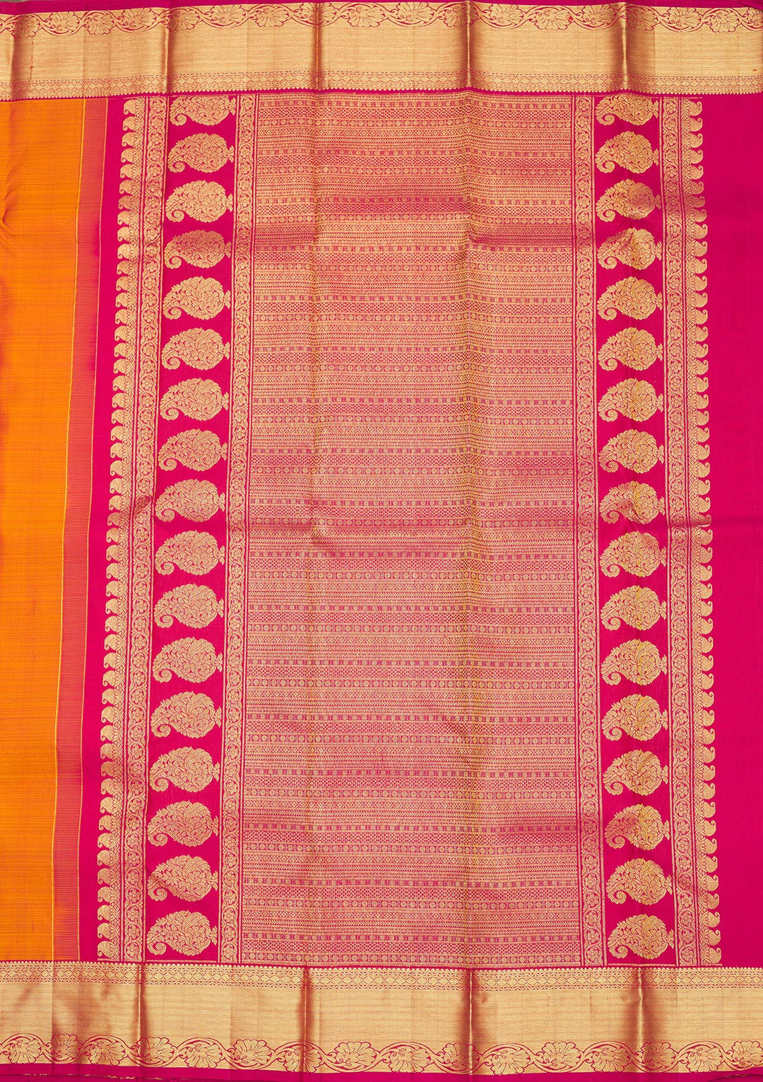 Orange Zariwork Pure Silk Saree
