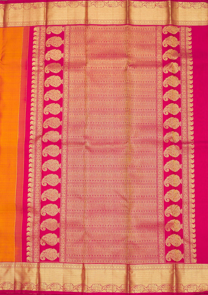 Orange Zariwork Pure Silk Saree