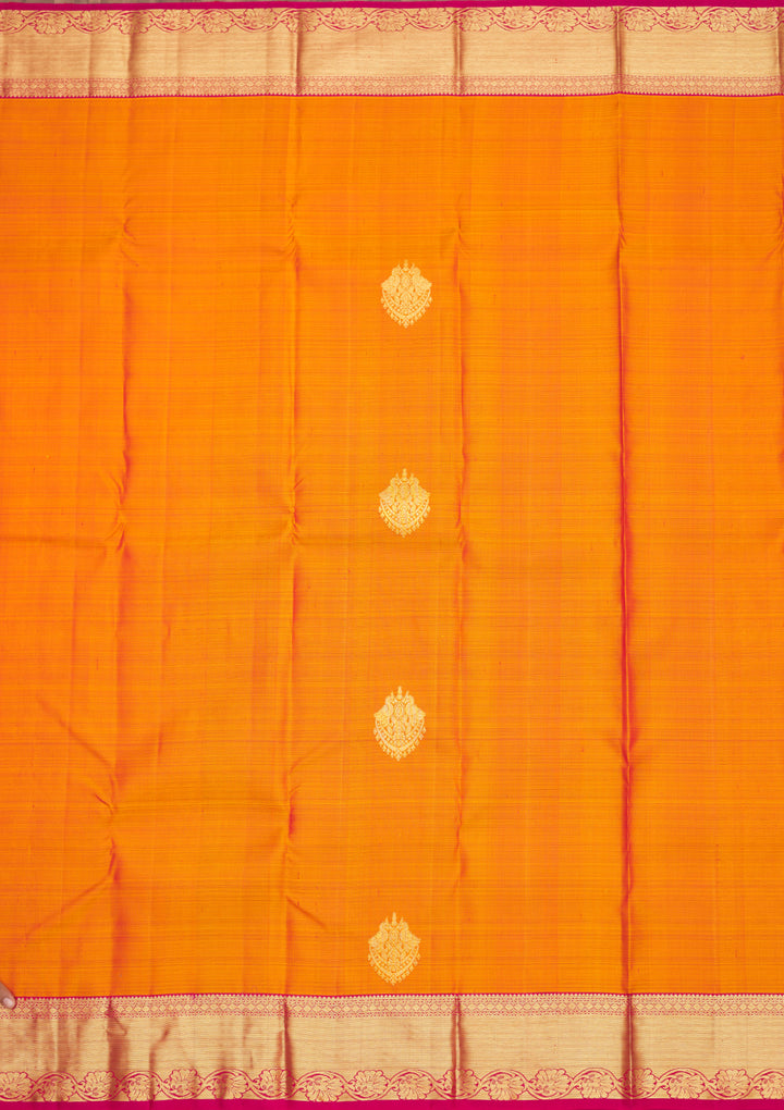 Orange Zariwork Pure Silk Saree