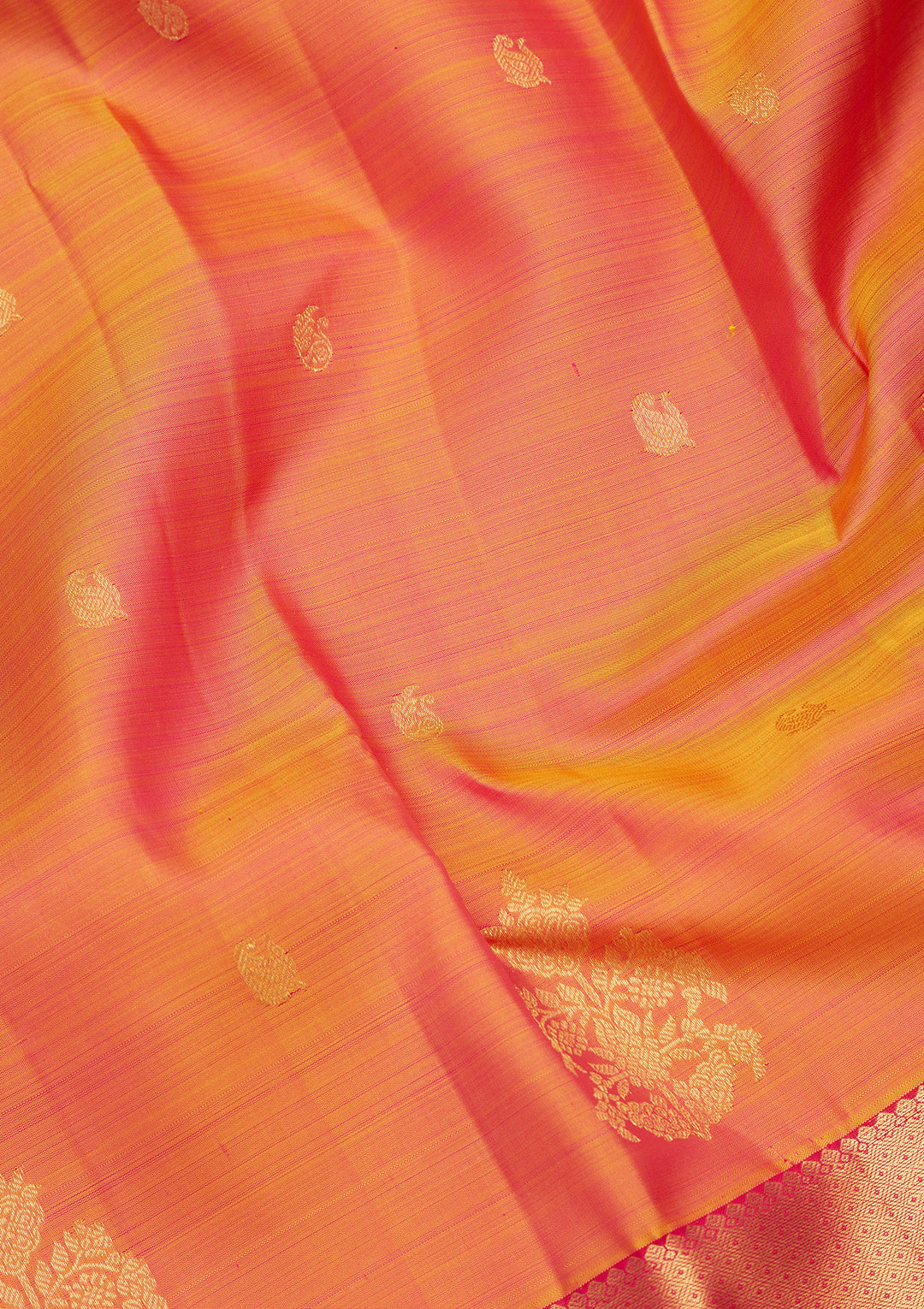 Orange Zariwork Pure Silk Saree