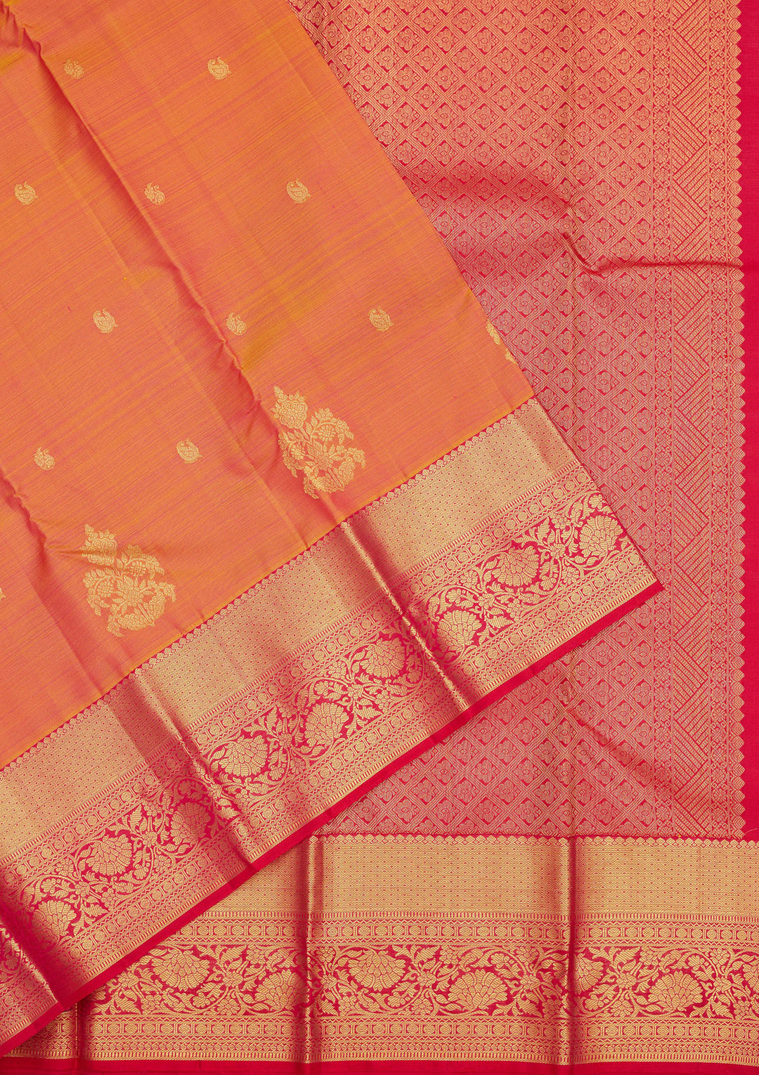 Orange Zariwork Pure Silk Saree