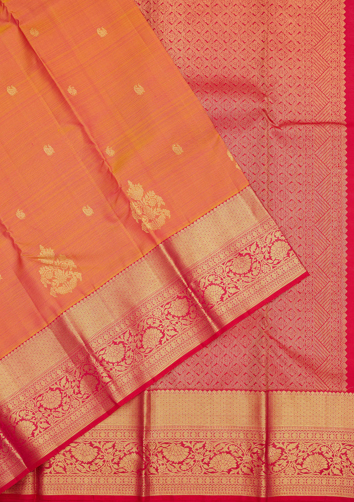 Orange Zariwork Pure Silk Saree