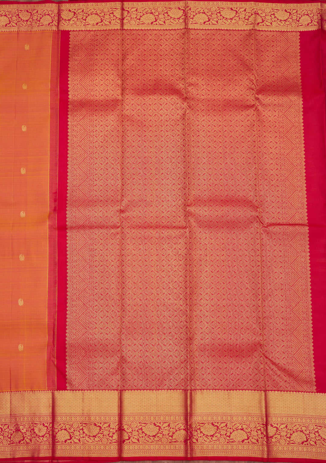Orange Zariwork Pure Silk Saree