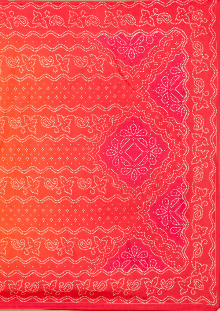 Orange Zariwork Semi Crepe Readymade Salwar Suit