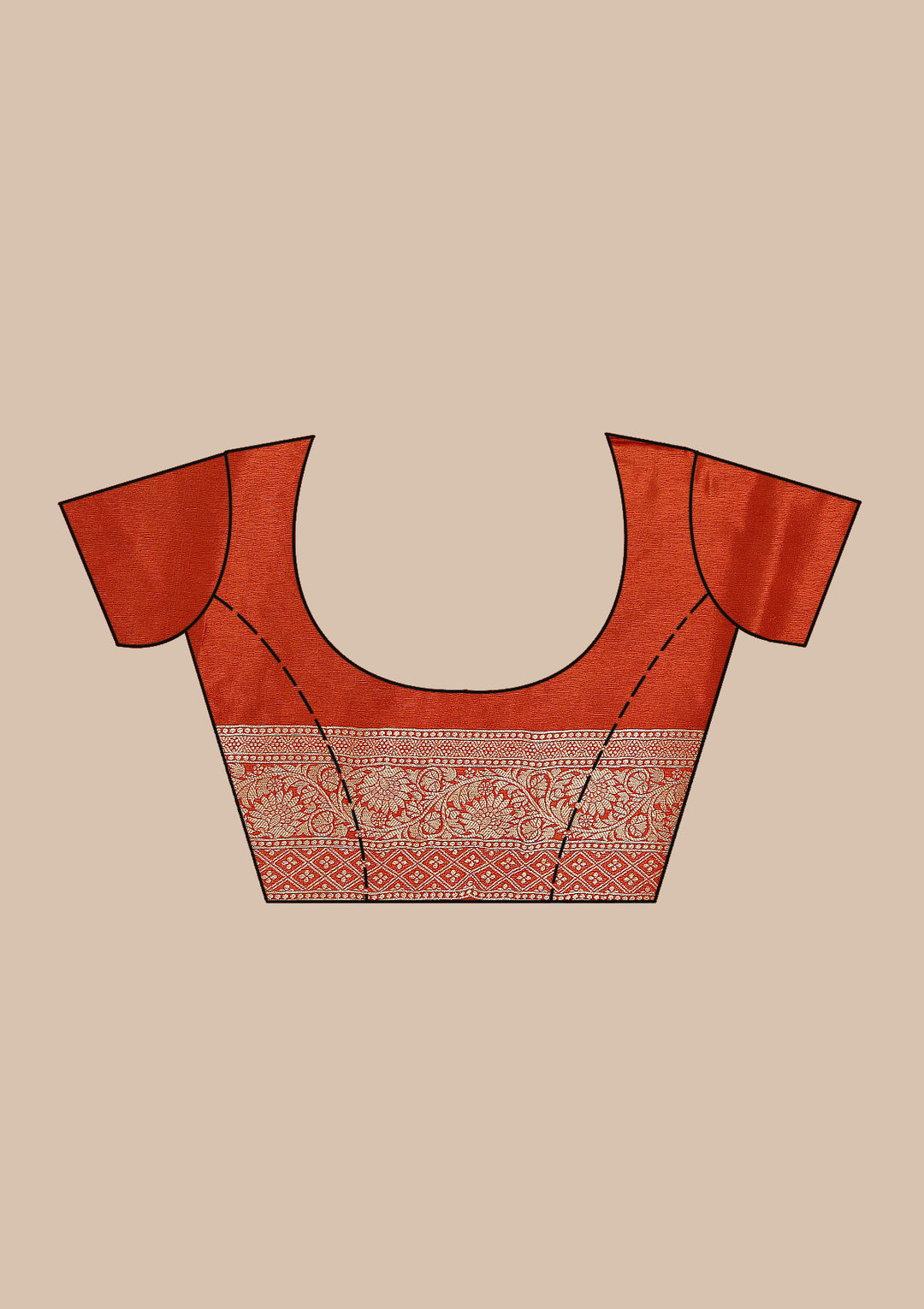 Orange Zariwork Semi Crepe Saree