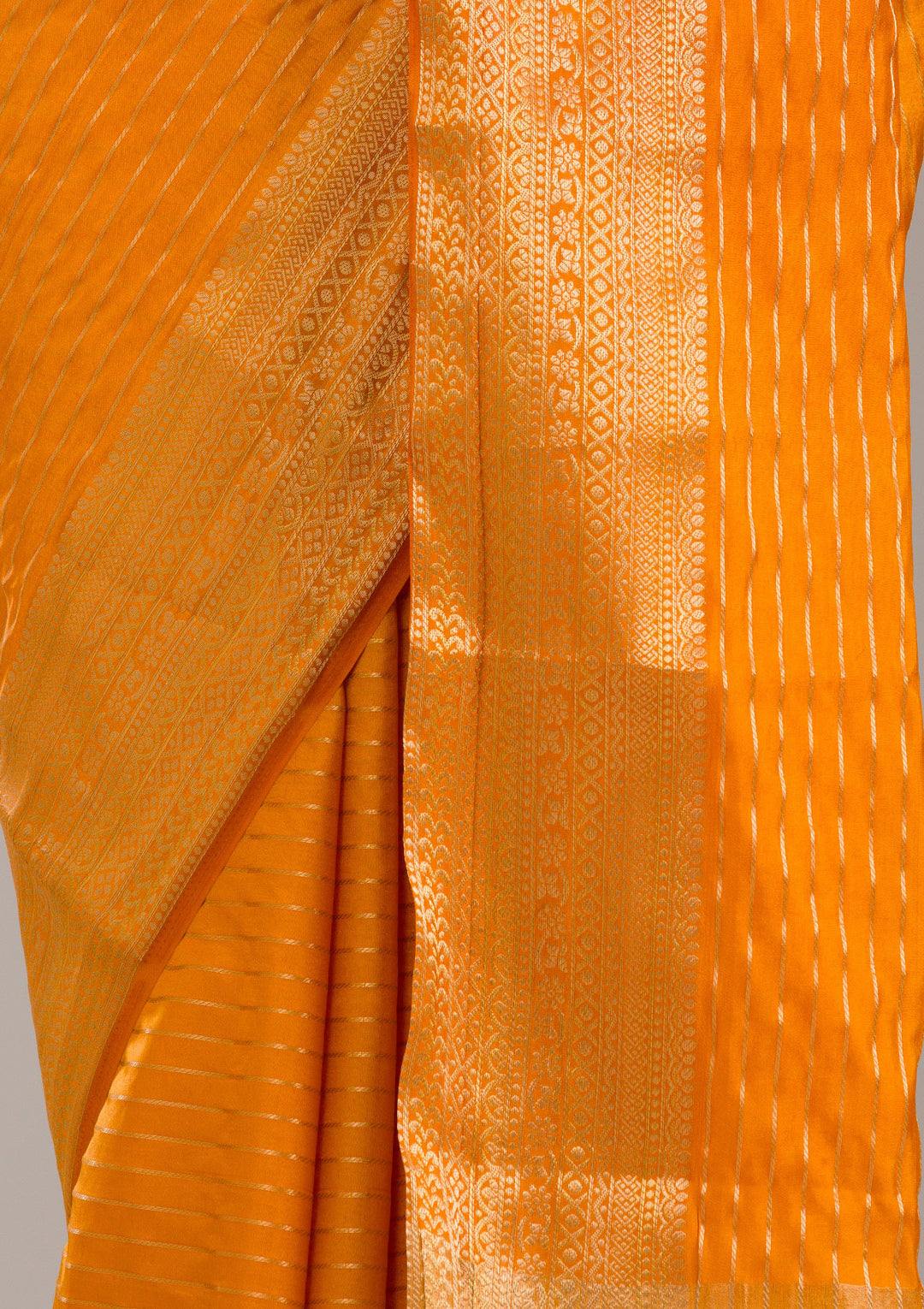 Orange Zariwork Soft Silk Saree