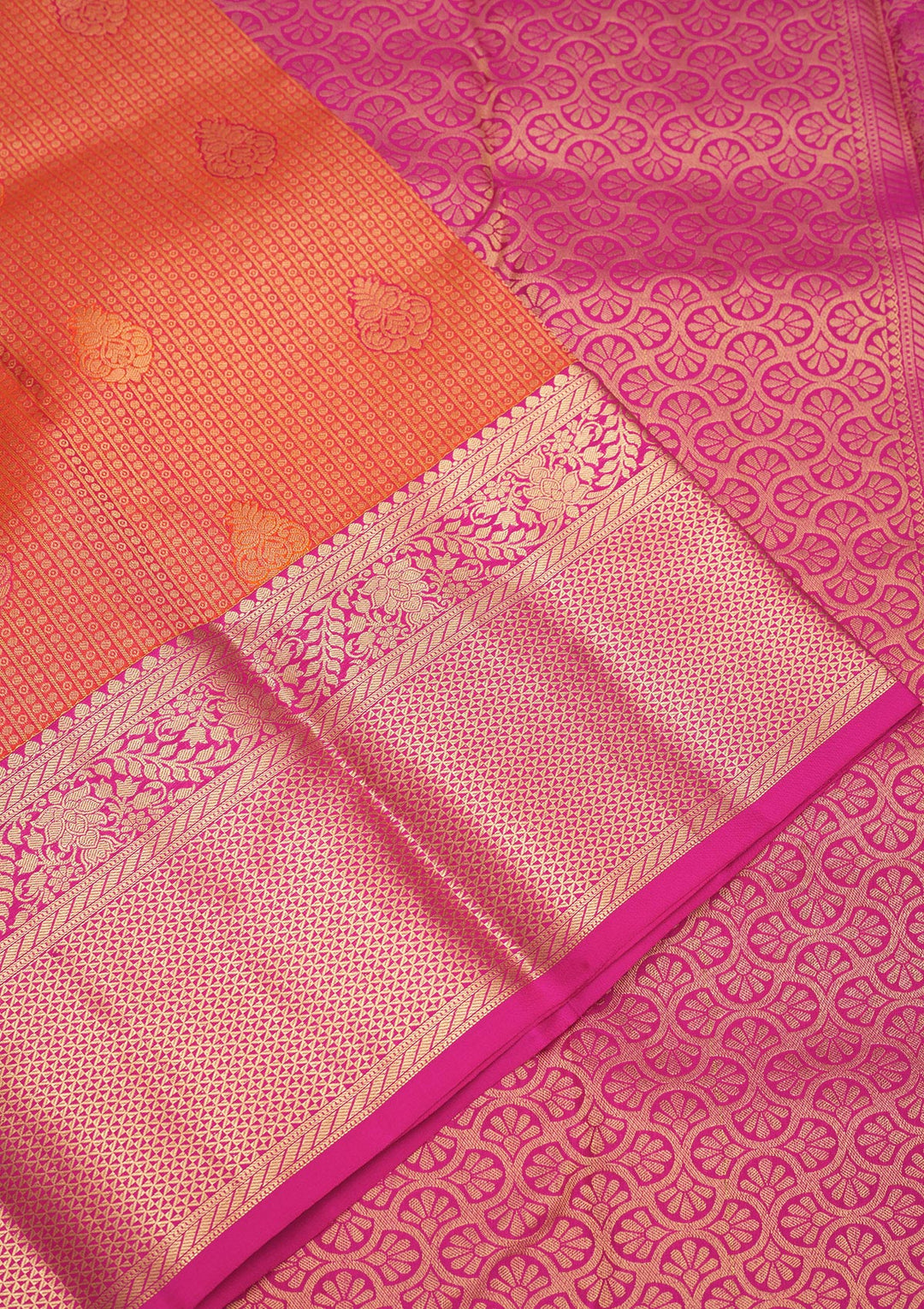 Orange Zariwork Pure Silk Saree