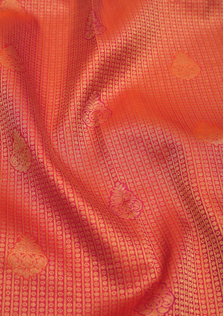 Orange Zariwork Pure Silk Saree