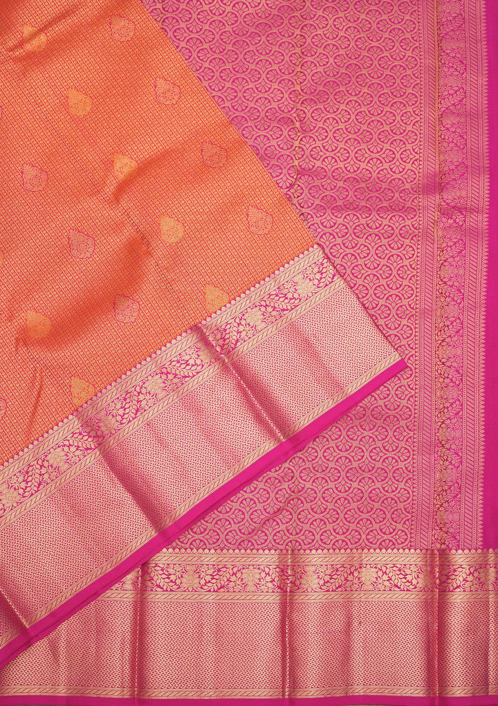 Orange Zariwork Pure Silk Saree