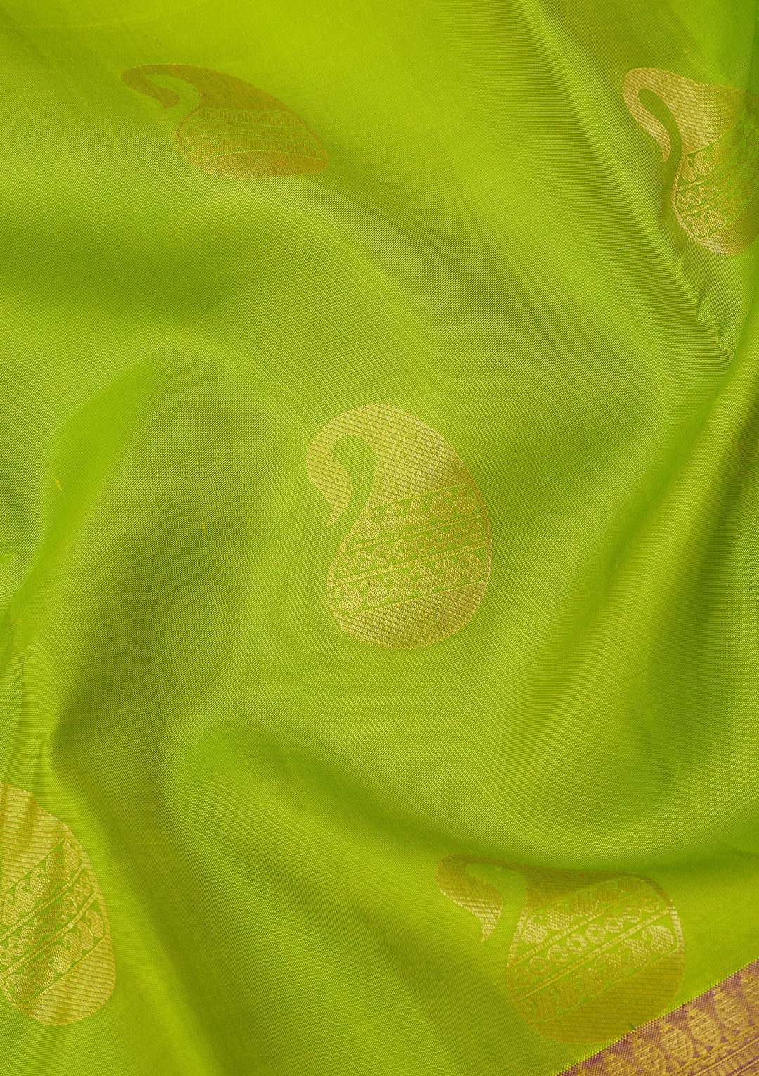 Parrot Green Zariwork Pure Silk Saree
