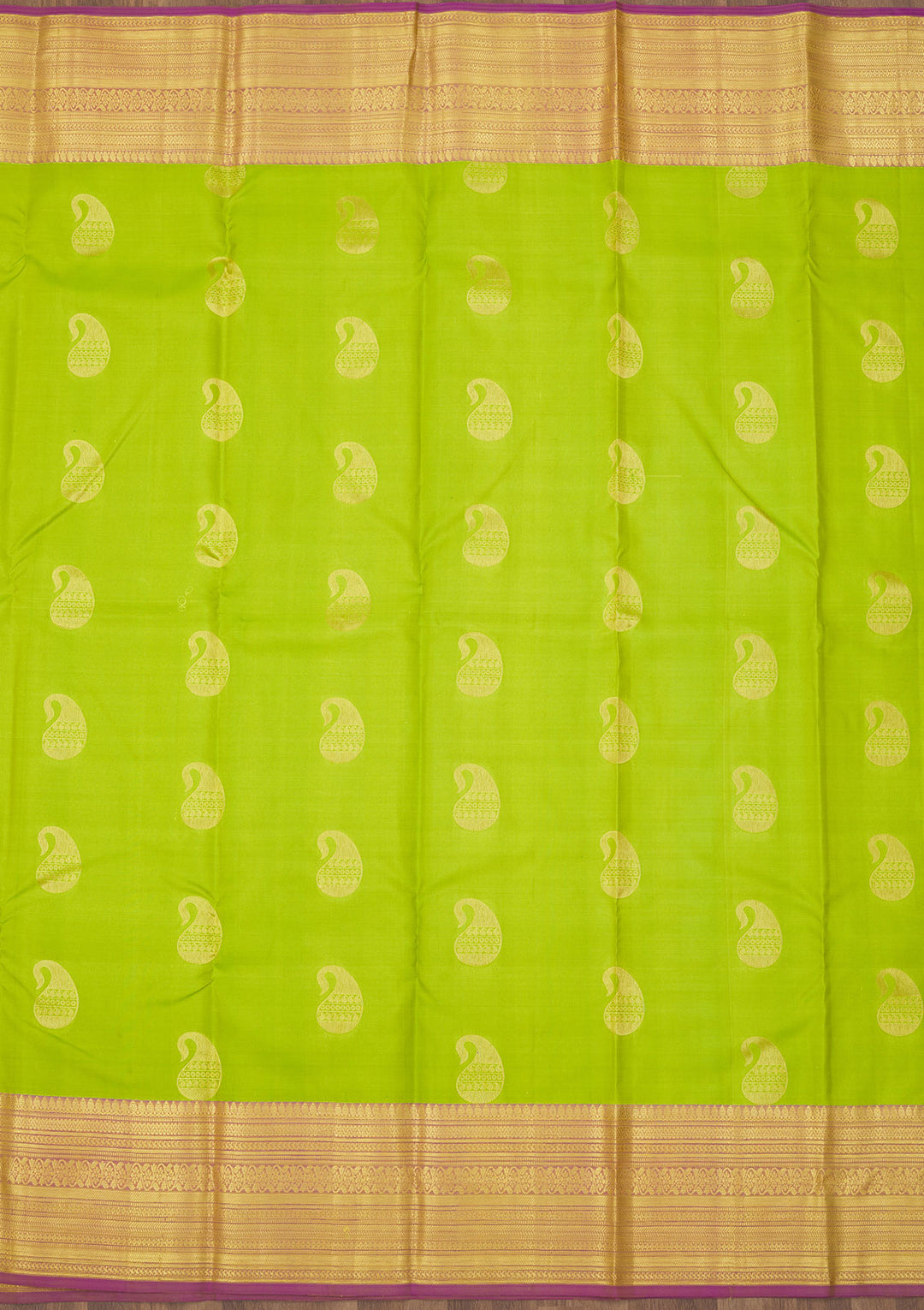 Parrot Green Zariwork Pure Silk Saree