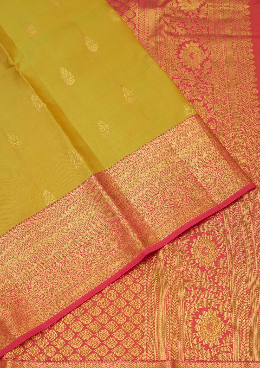 Parrot Green Zariwork Pure Silk Saree
