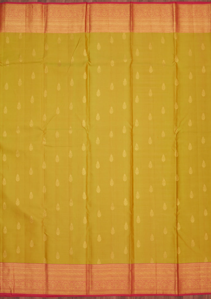 Parrot Green Zariwork Pure Silk Saree