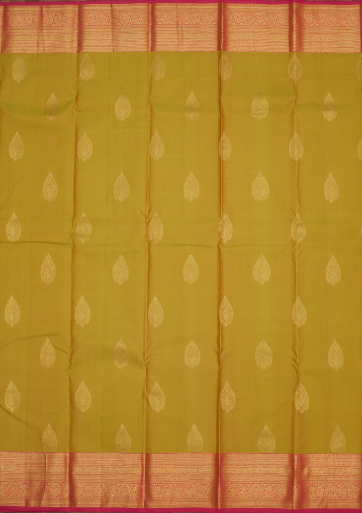 Parrot Green Zariwork Pure Silk Saree