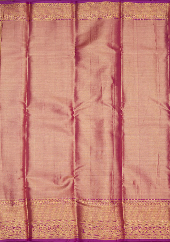 Parrot Green Zariwork Pure Silk Saree