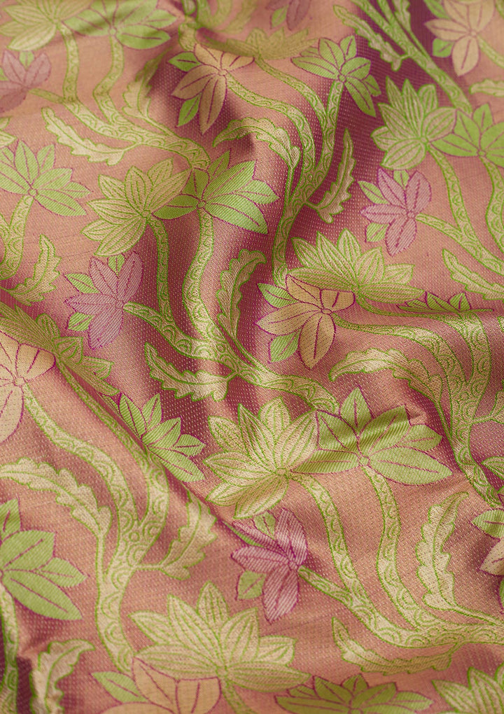 Parrot Green Zariwork Pure Silk Saree