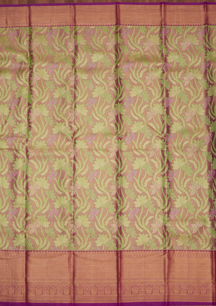 Parrot Green Zariwork Pure Silk Saree