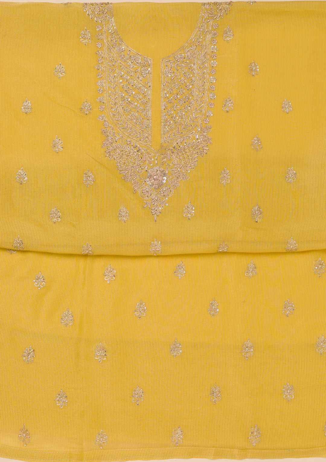 Parrot Green Cutdana Tissue Unstitched Salwar Suit