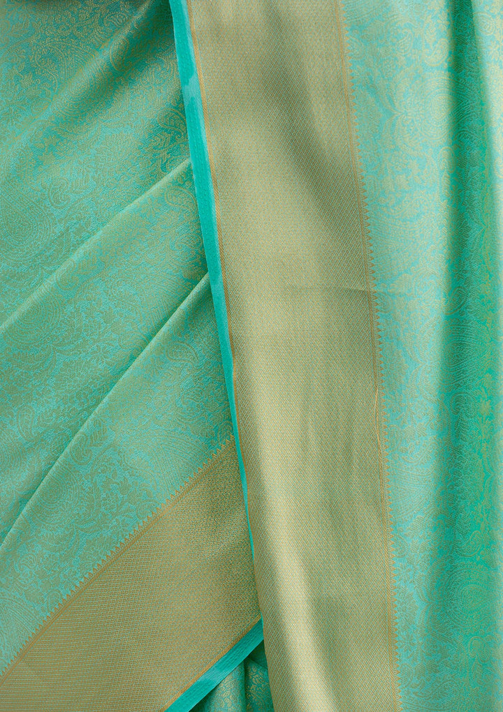 Sea Green Zariwork Banarasi Silk Saree