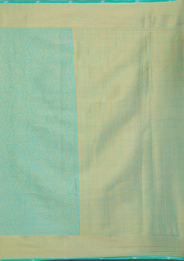 Sea Green Zariwork Banarasi Silk Saree