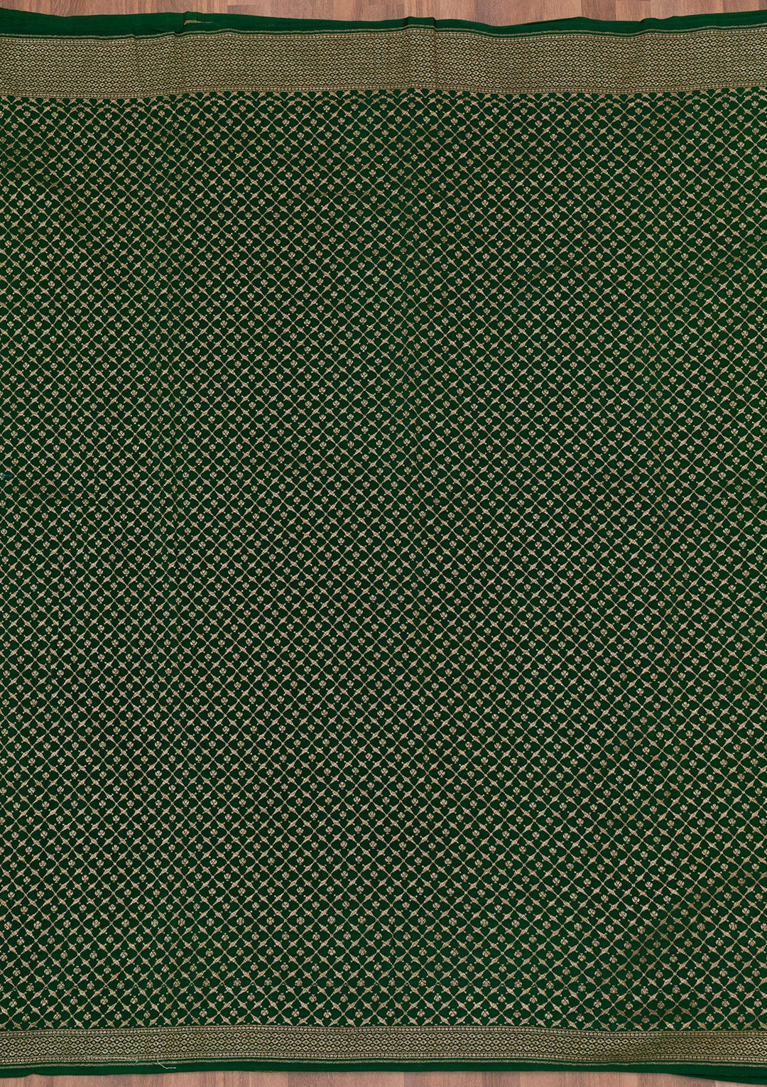 Parrot Green Zariwork Pure Silk Saree