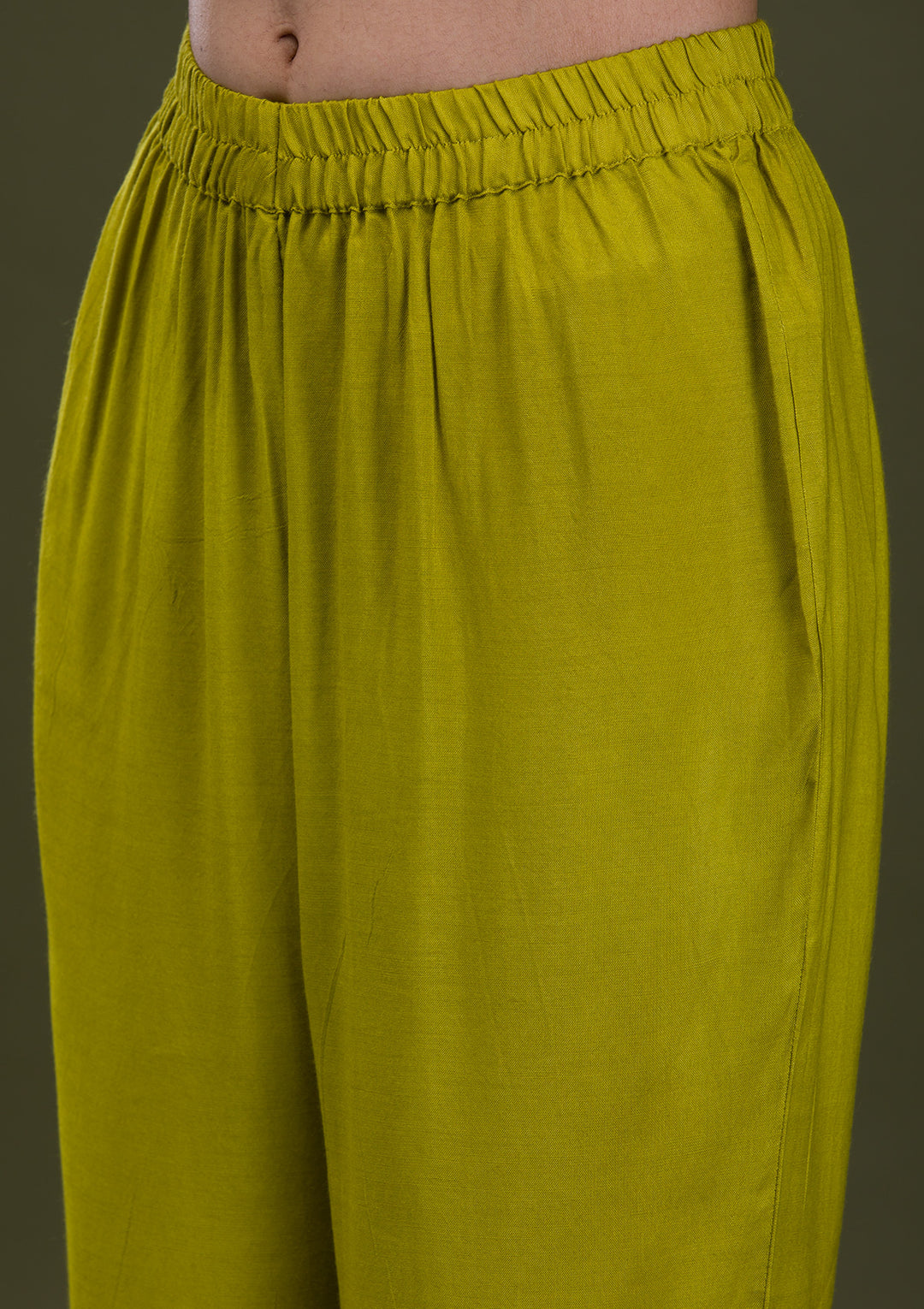 Parrot Green Zariwork Crepe Readymade Salwar Suit