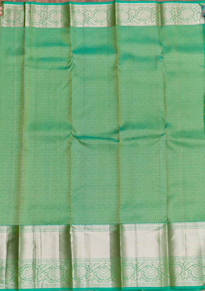 Parrot Green Zariwork Pure Silk Saree