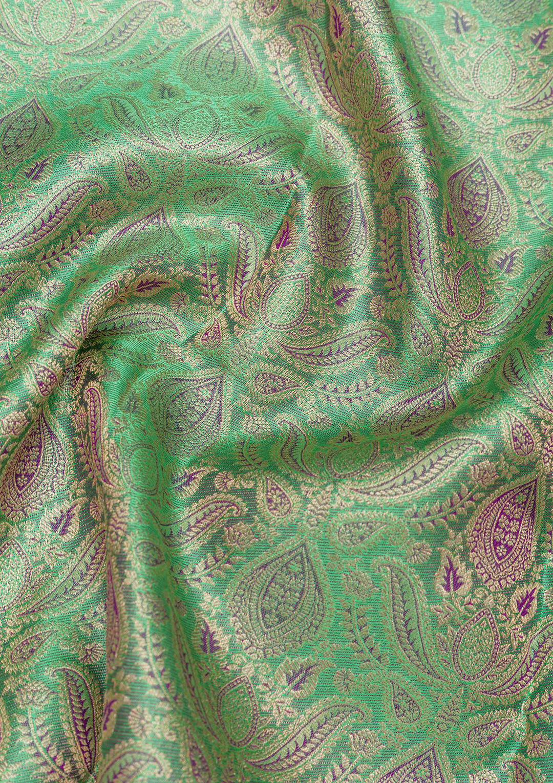 Parrot Green Zariwork Pure Silk Saree