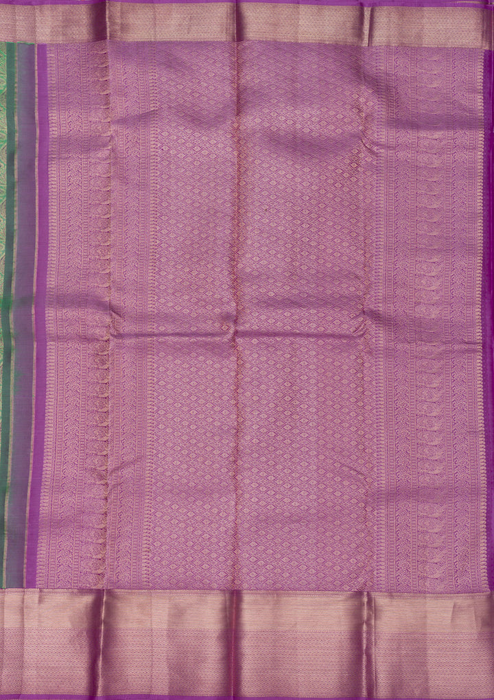 Parrot Green Zariwork Pure Silk Saree