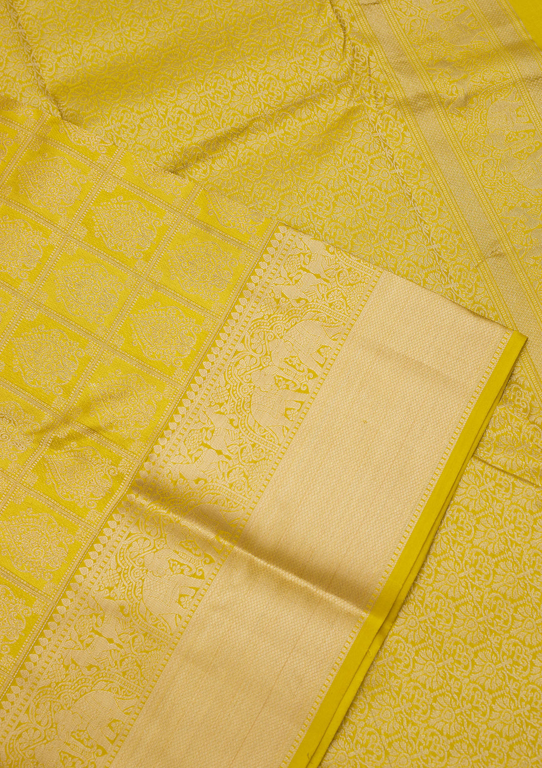 Parrot Green Zariwork Pure Silk Saree