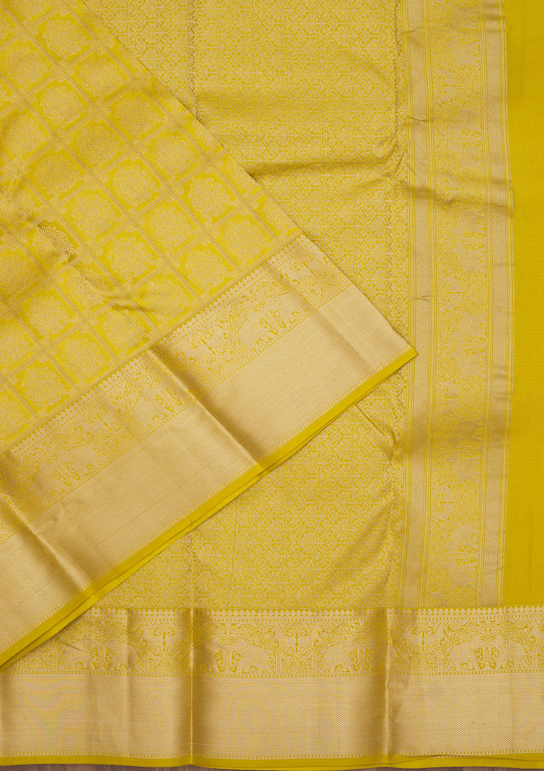Parrot Green Zariwork Pure Silk Saree
