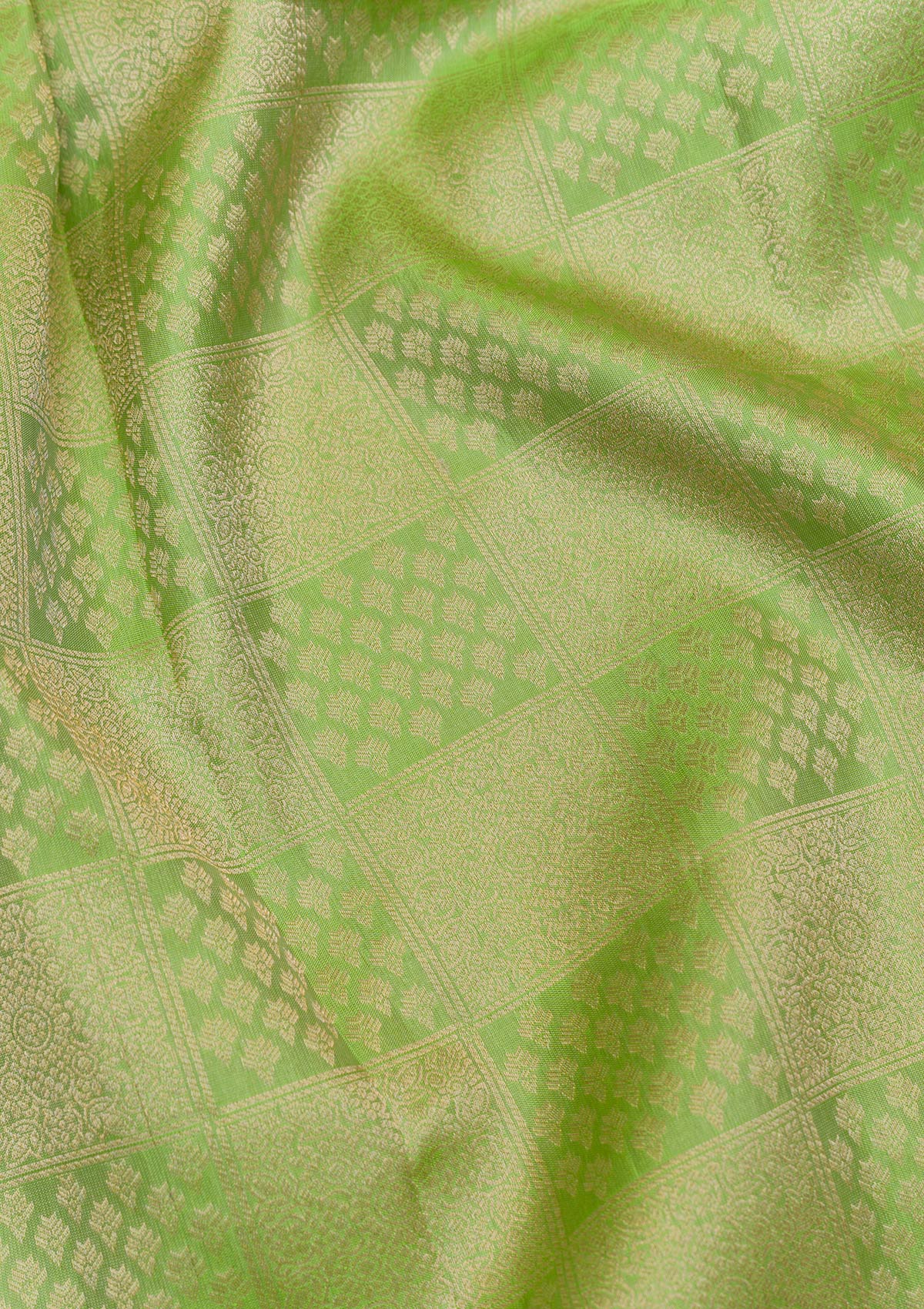 Parrot Green Zariwork Pure Silk Saree