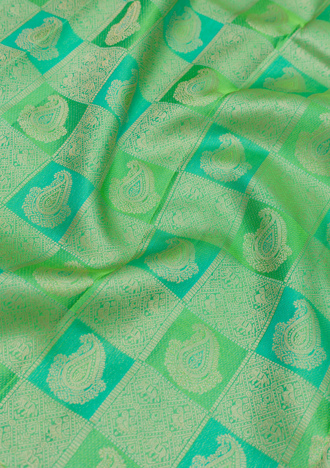 Parrot Green Zariwork Pure Silk Saree