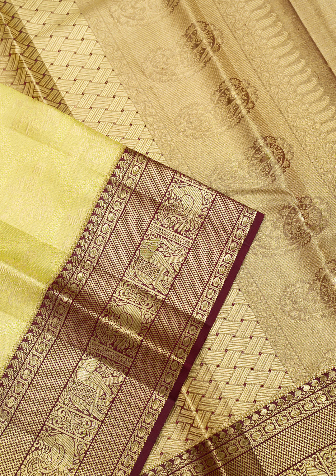 Parrot Green Zariwork Pure Silk Saree