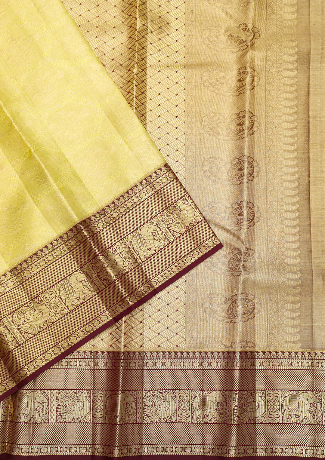 Parrot Green Zariwork Pure Silk Saree