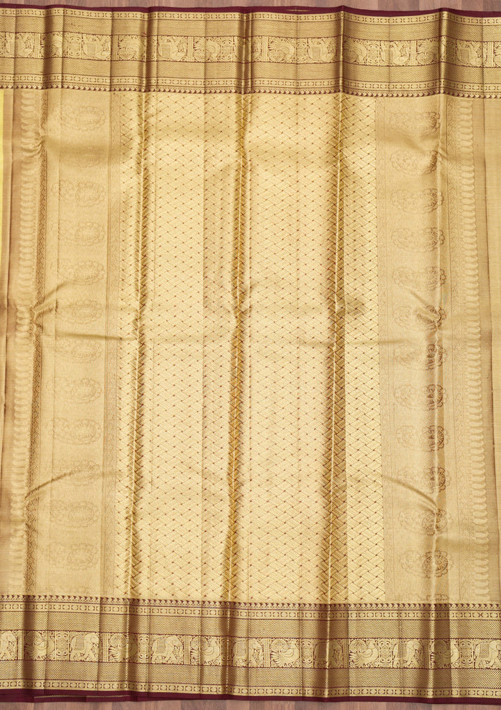 Parrot Green Zariwork Pure Silk Saree