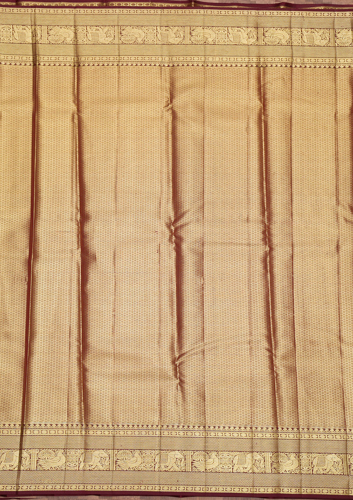 Parrot Green Zariwork Pure Silk Saree