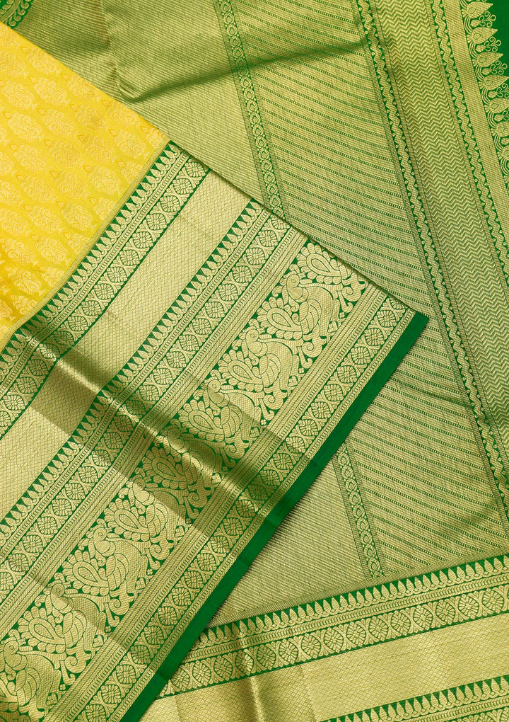 Parrot Green Zariwork Kanjivaram Pure Silk Saree