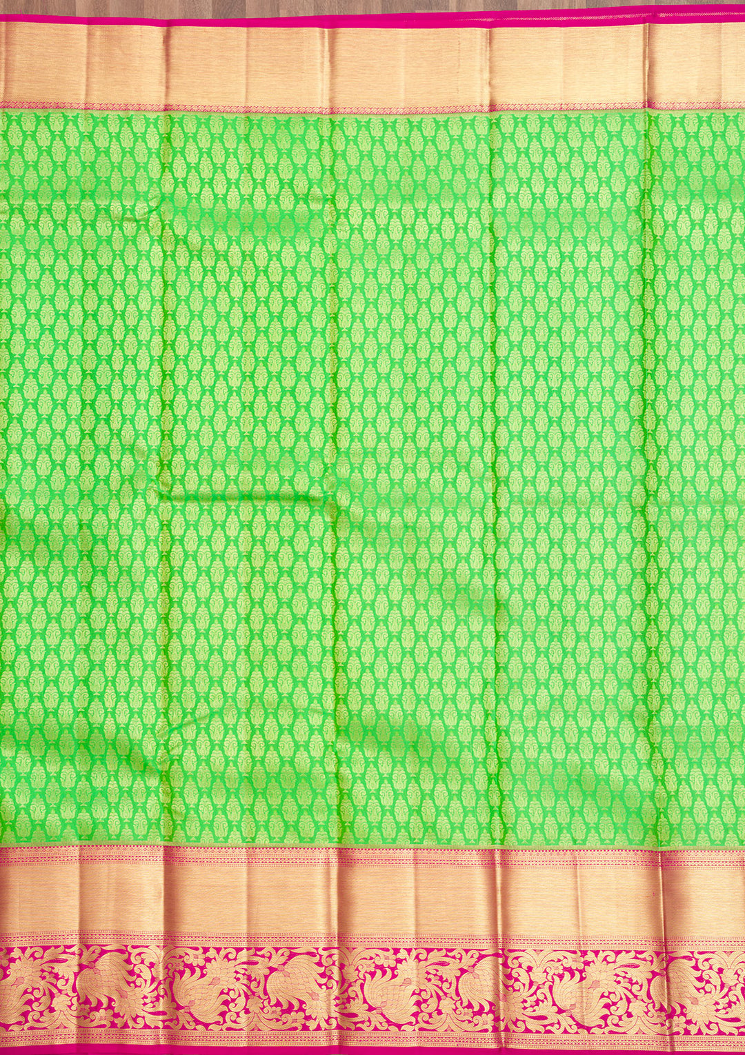 Parrot Green Zariwork Kanjivaram Pure Silk Saree