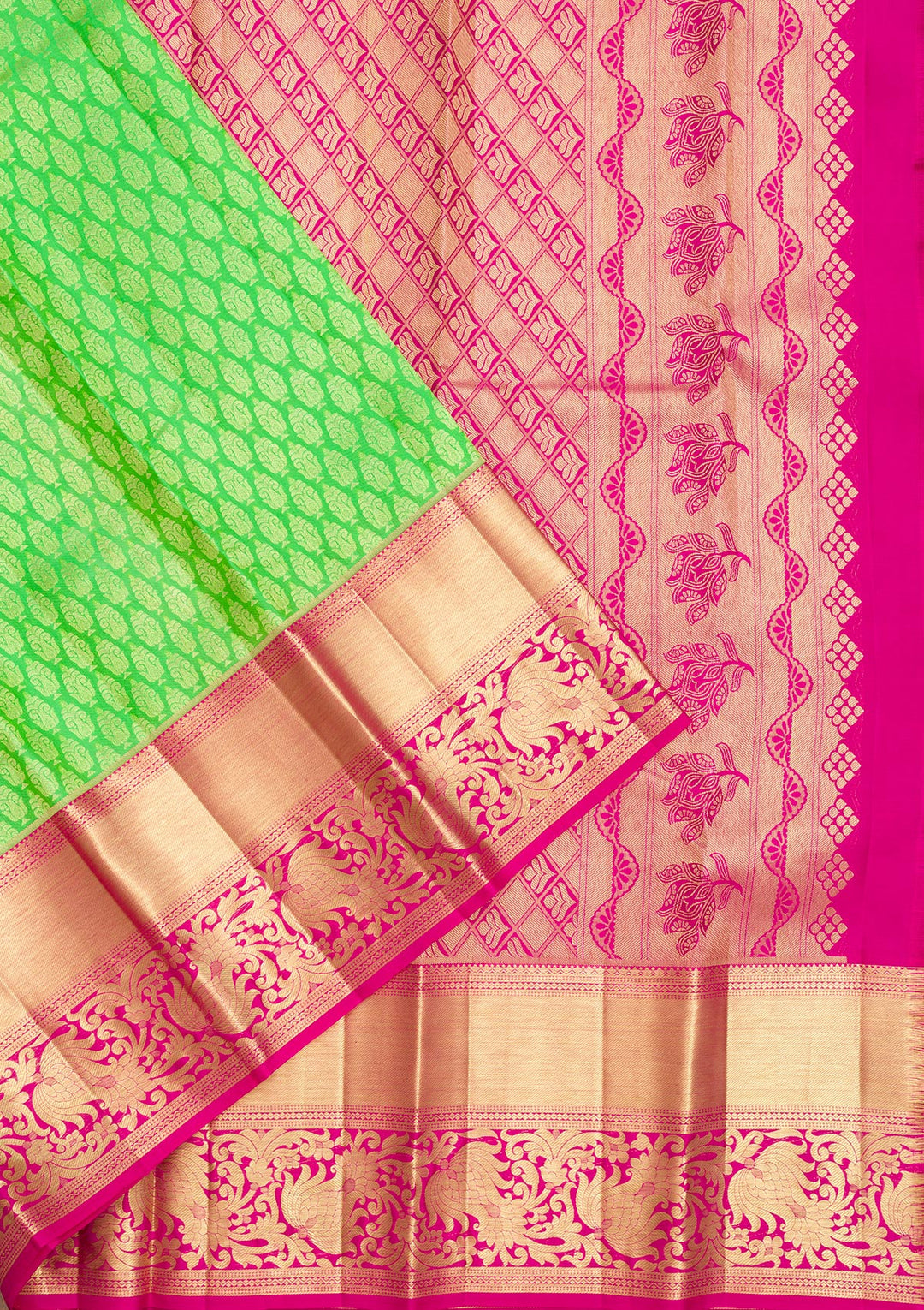 Parrot Green Zariwork Kanjivaram Pure Silk Saree