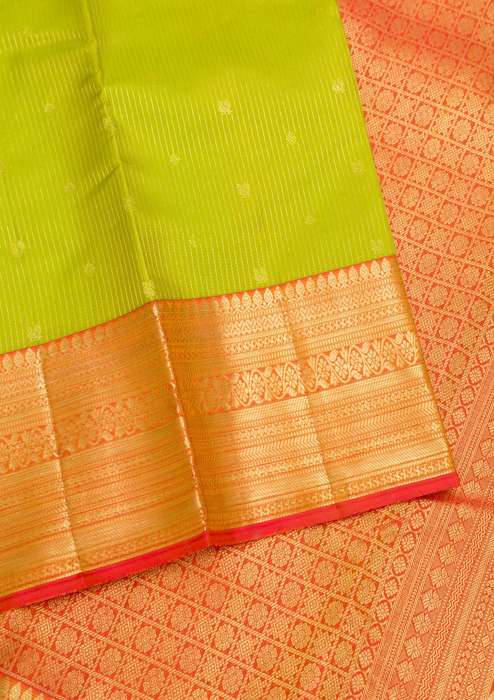 Parrot Green Zariwork Kanjivaram Pure Silk Saree