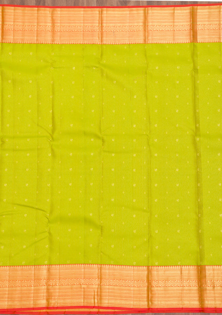 Parrot Green Zariwork Kanjivaram Pure Silk Saree