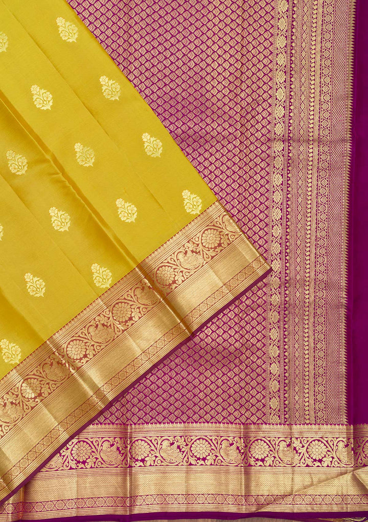 Parrot Green Zariwork Banarasi Pure Silk Saree