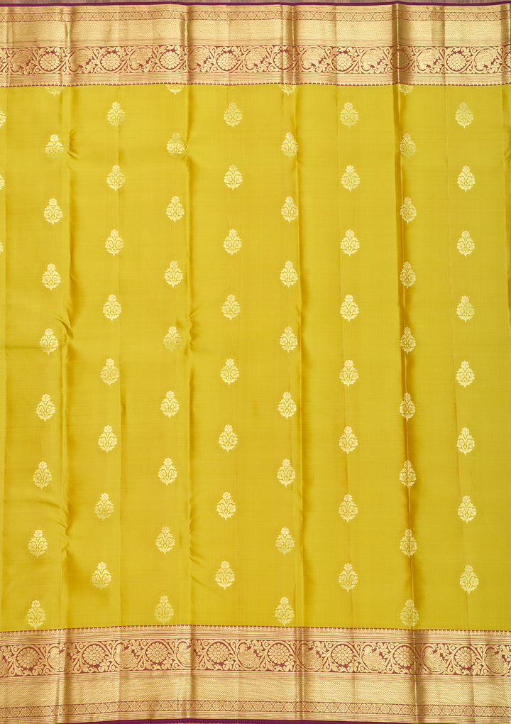 Parrot Green Zariwork Banarasi Pure Silk Saree