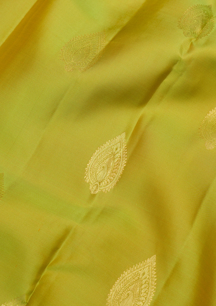 Parrot Green Zariwork Kanjivaram Pure Silk Saree