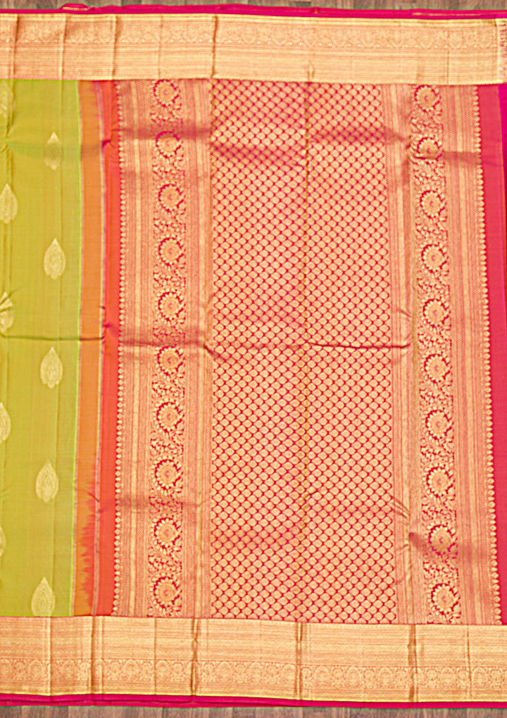 Parrot Green Zariwork Kanjivaram Pure Silk Saree
