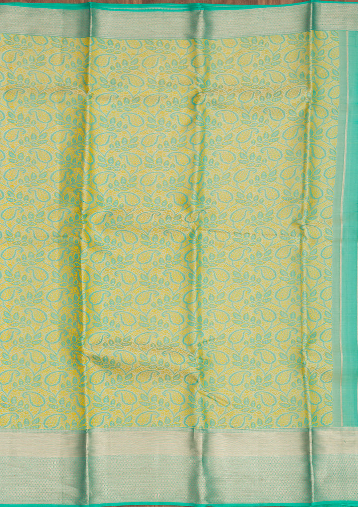 Parrot Green Zariwork Pure Silk Saree