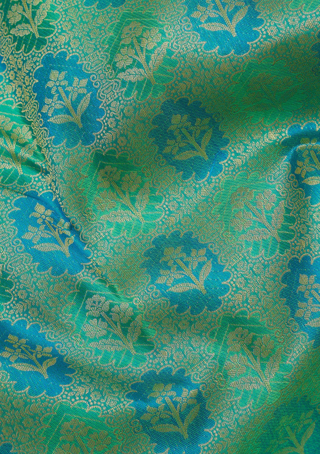 Parrot Green Zariwork Pure Silk Saree