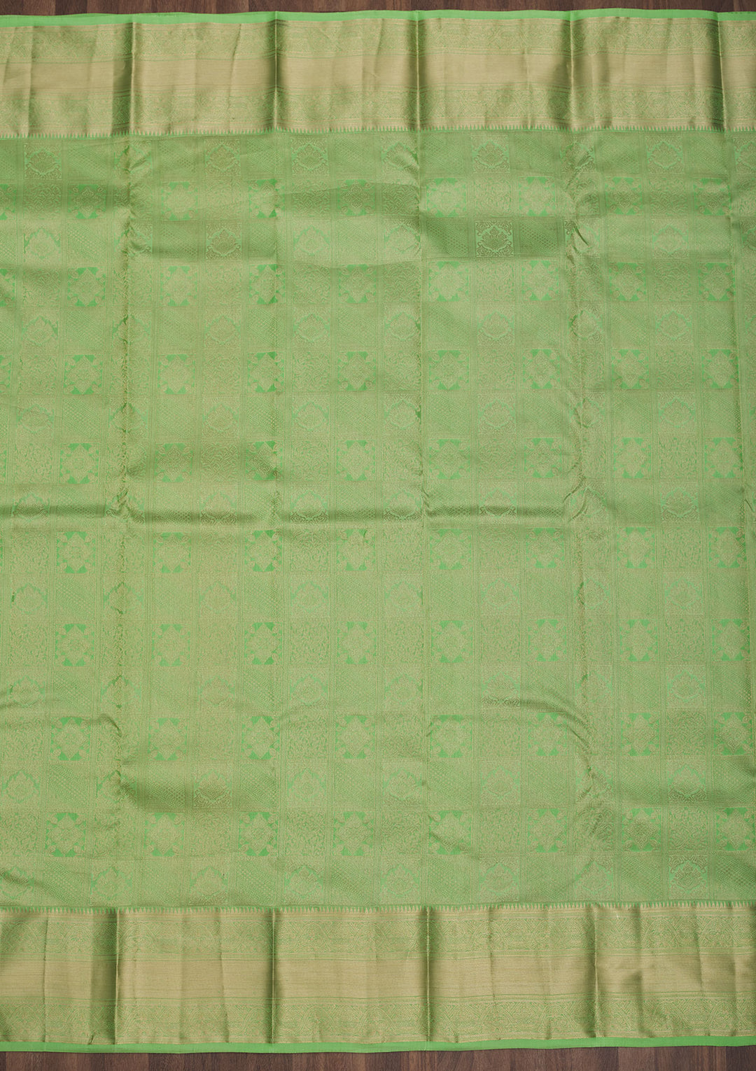 Parrot Green Zariwork Pure Silk Saree