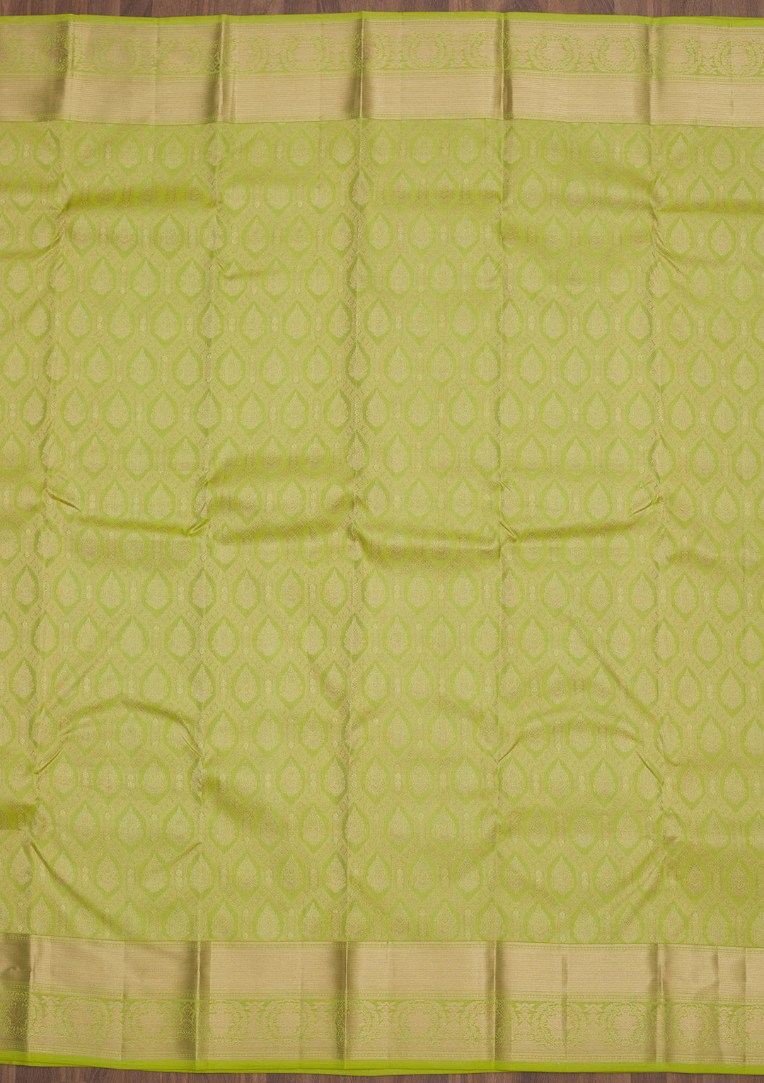 Parrot Green Zariwork Pure Silk Saree